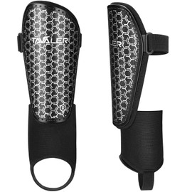 Tavaler Shin Pads Children's Football Adjustable Strap Shin Pads Football Men with Padded and Ankle Protection for Boys and Girls Shin Pads for Football (M)