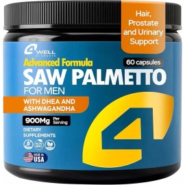 4Well Products Improved Complex Saw Palmetto for Men with DHEA and Ashwagandha 900mg Prostate