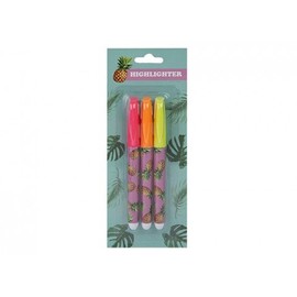 Vibrant Multicolor Pineapple Highlighter Pens - (Pack of 3) - Fun Fruit-Inspired Design - Perfect for Planners, Office, and Study