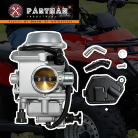 TRX350 Carburetor fit For Honda Rancher 350 TRX350ES TRX350FE TRX350FM TE | TRX350TM 2000-2006 Carb with Fuel Cock Petcock Valve Oil Filter Air Filter