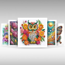 Special Shaped Diamond, 5D Diamond Painting Kits, Frameless, Sparkling Gem, Home Decor, Office Decor, Owe, Eagle, Butterfly, Flowers, Hummingbird, Dog, Cat, Cow,:_AB021
