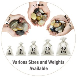 FANTIAN 40lbs Large River Rocks for Outdoor Landscaping, 2-3 Inch Natural Decorative Pebbles for Potted Plants Aquarium Fountain Garden Rocks and Yard Paving Stones