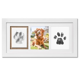 Xylitic Dog Paw Print Kit Keepsake, Pet Paw Print Impression Kit with No Toxic Clay and No Mess Ink Pad, Wood Dog Memorial Picture Frame, Dog Memorial Gifts for Dog Lovers