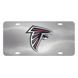 FANMATS 24534 Atlanta Falcons Stainless Steel Front License Plate with Large 3D Molded Team Metal Emblem 6"x12"