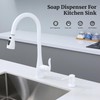 White Sink Soap Dispenser for Kitchen Sink (White), Built-in and