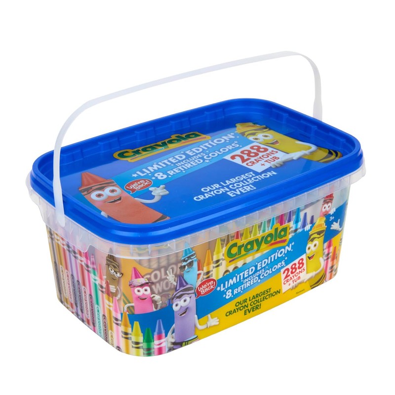 Crayola Crayon Tub – Limited Edition Colors (288ct), Bulk Coloring
