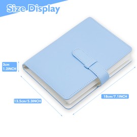 Photo Album 4x6 Photos - 68 Pockets Small Mini Capacity Premium Vegan Leather Cover Photo Album, Portable Wallet Album for Boys Girls Birthday Wedding (Blue)