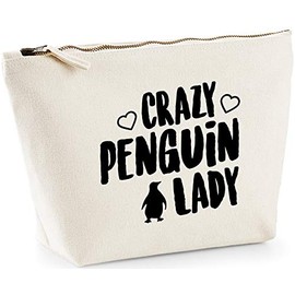 Hippowarehouse Crazy Penguin Lady Printed Make up Cosmetic wash Bag 18x19x9cm
