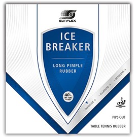 Sunflex Ice Breaker Table Tennis Rubber Professional Long Nubs ITTF Approved Dangerous Attack Game 1.0 mm Sponge Red