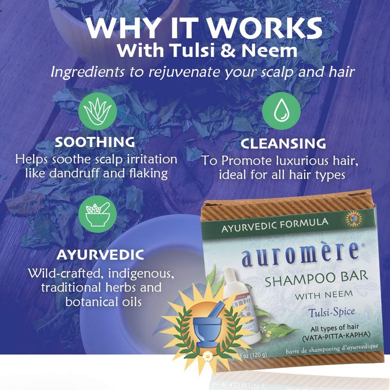 Auromere Ayurvedic Shampoo Bar - Eco Friendly, Handmade, Vegan, Cruelty