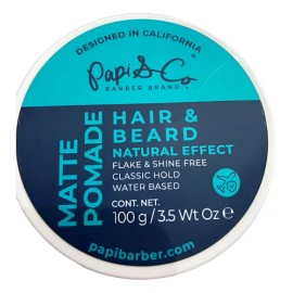 Pomada Mate Papi&co Efecto Natural Para Cabello Y Barba 100g
