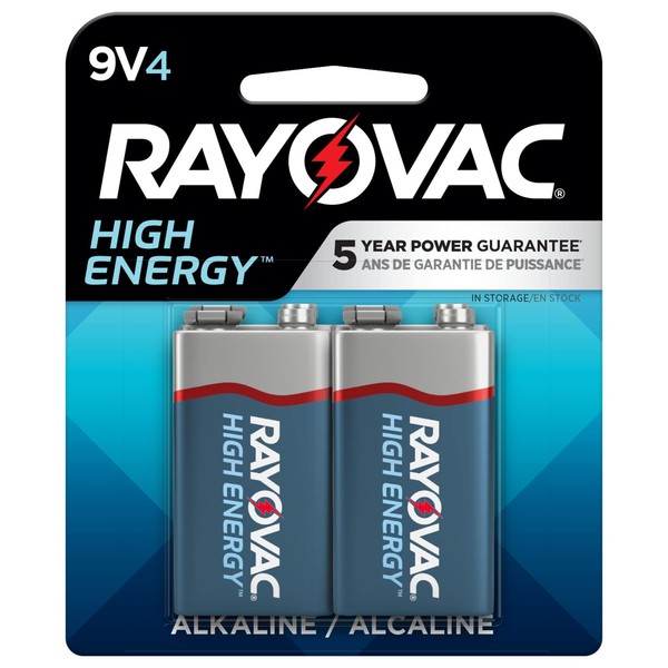 Rayovac 9V Batteries, 9 Volt Battery Alkaline, 4 Count