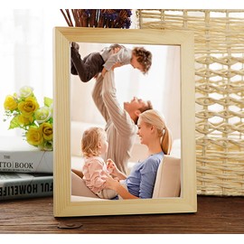 Heatunk Versatile Wood 5x7 Picture Frame - Display 3.5x5/4x6 Photos with or Without Mat - Tabletop and Wall Mountable