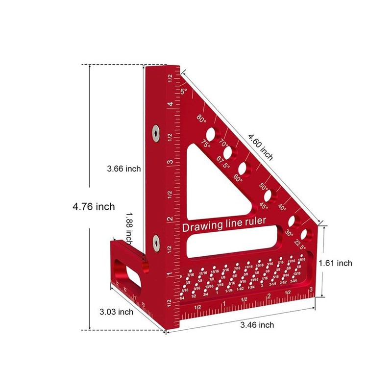 Tiardey 3D Mitre Angle Gauge, Multifunctional, 22.5 to 90 Degree,