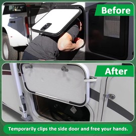 SAQXK 2pcs RV Camper Baggage Door Catch Stainless Steel Door Holder Clips Compartment Latch Holders Fit for Various RV, Travel Trailer, Camper Vans, Motor Home to Keep Door Open