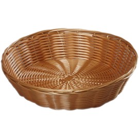 Kesper 17830 Brotkorb aus Kunststoffgeflecht rund, 23 x 23 x 6 cm, braun