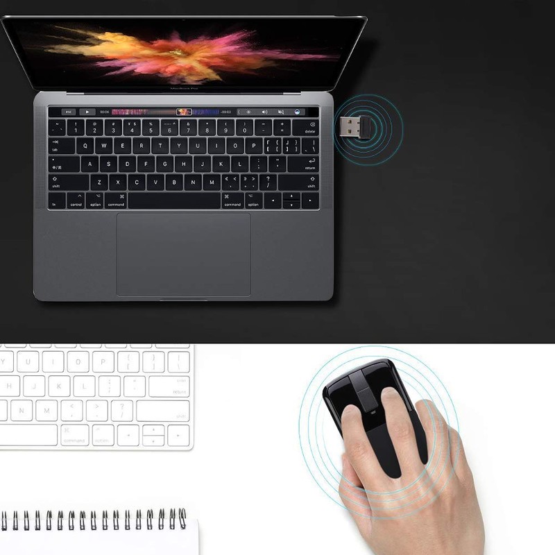 Dpofirs Ergonomic Wireless Mouse, Folding Flattening Mouse, Low Wireless Noise