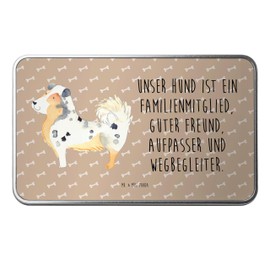 Mr. & Mrs. Panda Metal Tin Rectangular Dog Australia Shepherd - Gift, Dog Love, Container, Pet, Container, Storage Box, Aluminium Tin