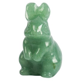 Loveliome Crystal Mini Rabbit Figurine, 1.5 Inch Bunny Sculpture Statue Gemstone Animal for Home Décor or Collectibles, Green Aventurine