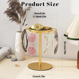 Integrated Jewelry Tray Sunglasses Organizer Weighted Base Sunglasses Organizer Can Accommodate Multiple Pairs, gold
