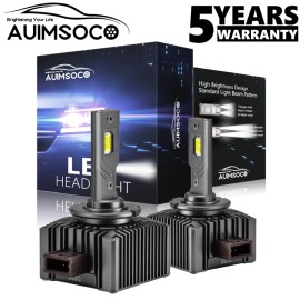 AUIMSOCO D1S D1R 10000K LED Headlight High Low Beam Bulbs 3300000LM White Super Bright