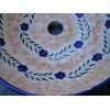 Blue Clover Hand-Painted Ceramic Vessel Sink