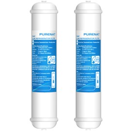 Inline Water Filter for Refrigerator and Ice Maker(2 Pack),1/4" Push Connect Post Carbon Filter Replacement for Reverse Osmosis Water System