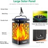 TomCare Solar Lanterns Outdoor Upgraded Flickering Flame Waterproof Hanging Lanterns