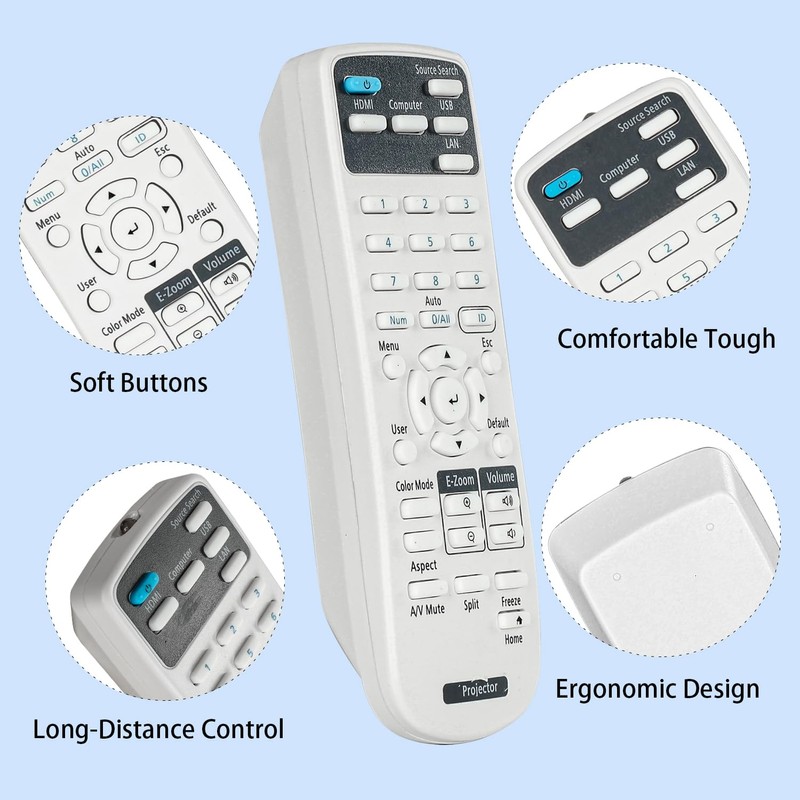219863500 Remote Control Compatible with Epson Projector EB-E01 EB-E10 EB-E20