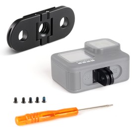 HSU Tripod Mount Adapter for GoPro, Folding Finger with 1/4 Connector Port for Hero 12/11/10/9/8 and GoPro Max