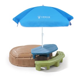 AMMSUN 5ft Seaside Beach Umbrella for Sand and Water Table - Kids Durable Umbrellas for children Beach Camping Garden Outdoor Play Shade