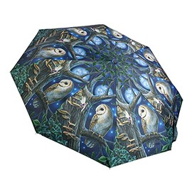 Fantasy Umbrella with Owl and Elf Fairy Tales Motif by Lisa Parker | Stick Umbrella, Pocket Umbrella, L 25 cm, multicoloured, Pocket umbrella