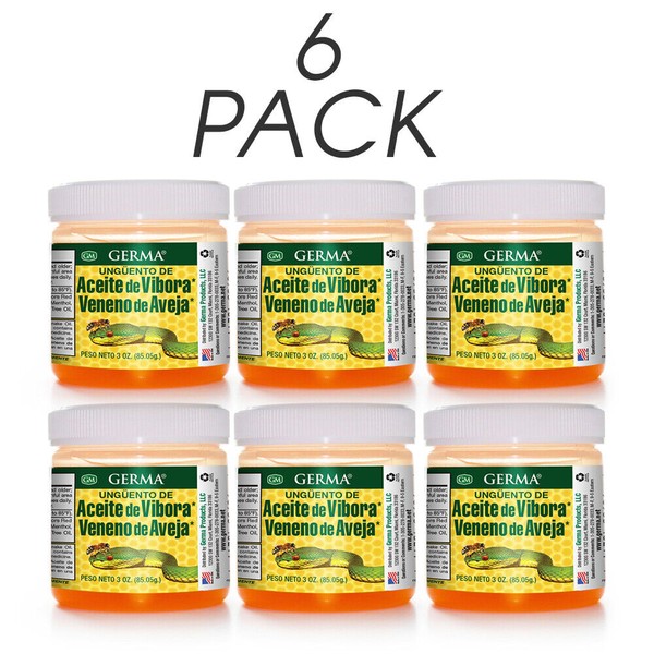 Germa Snake Oil & Bee Venom. Topical Analgesic Ointment. 3 Oz. Pack of 6.
