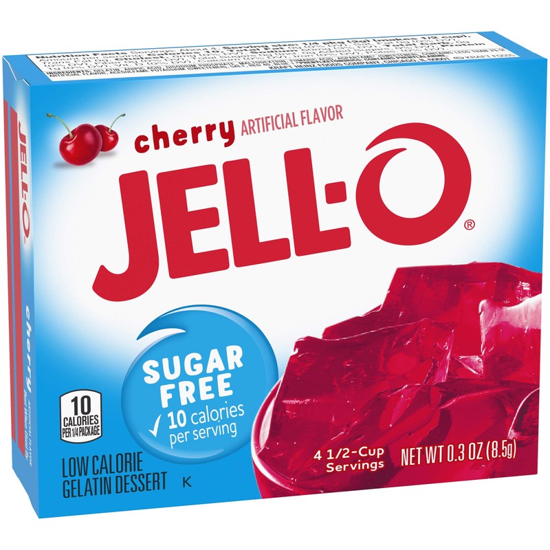 Jell-O Sugar Free Black Cherry Low Calorie Gelatin Dessert 1