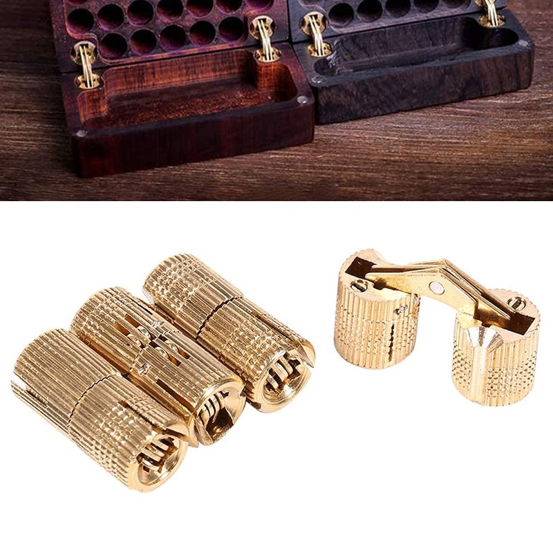 4pcs/Pack Brass Hidden Concealed Hinge Invisible Barrel Hinge for DIY