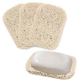 COYUN Pack of 3 Soap Holder Soap Dispenser Soap Dish Reusable Non-Slip Efficient Soap Holder for Shower Bathroom Kitchen Worktop (Beige)