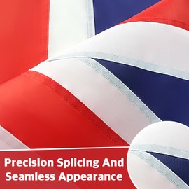 United Kingdom 3x5 Ft Outdoor Flag, 210D Oxford Fabric Union Jack With Brass Grommets, British National 3x5 Feet