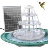 AISITIN 3-Tier Bird Bath with 6.5W Solar Pump & Lights,
