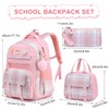 MOMUVO School Backpack Set for Girls,3pcs Bookbag with Lunch Box