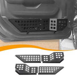 Hoolcar Front Door Storage Pockets, Door Side Insert Organizer Box Metal Door Net Pocket Replacement for Jeep Wrangler JL JLU & Gladiator JT 2018-2024, Interior Accessories, Black
