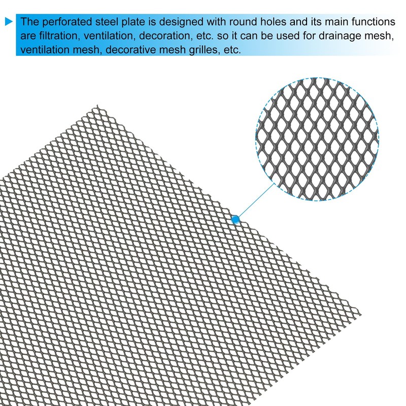 PATIKIL 4"L x 4"W Universal Car Grill Mesh, 2Pcs 2x3mm