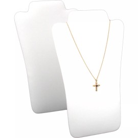 FindingKing 2 White Faux Leather Necklace Display Jewelry Case