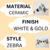 Ceramic Zebra Knob with Gold and Black Detail - Handle