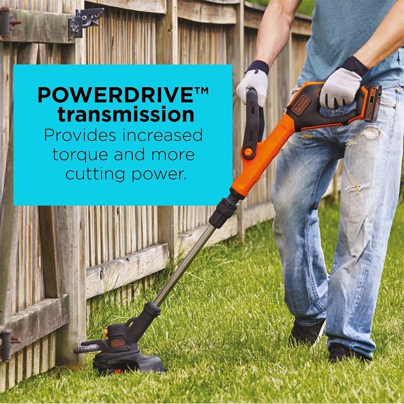 BLACK+DECKER 20V MAX Cordless String Trimmer and Edger with Spool,
