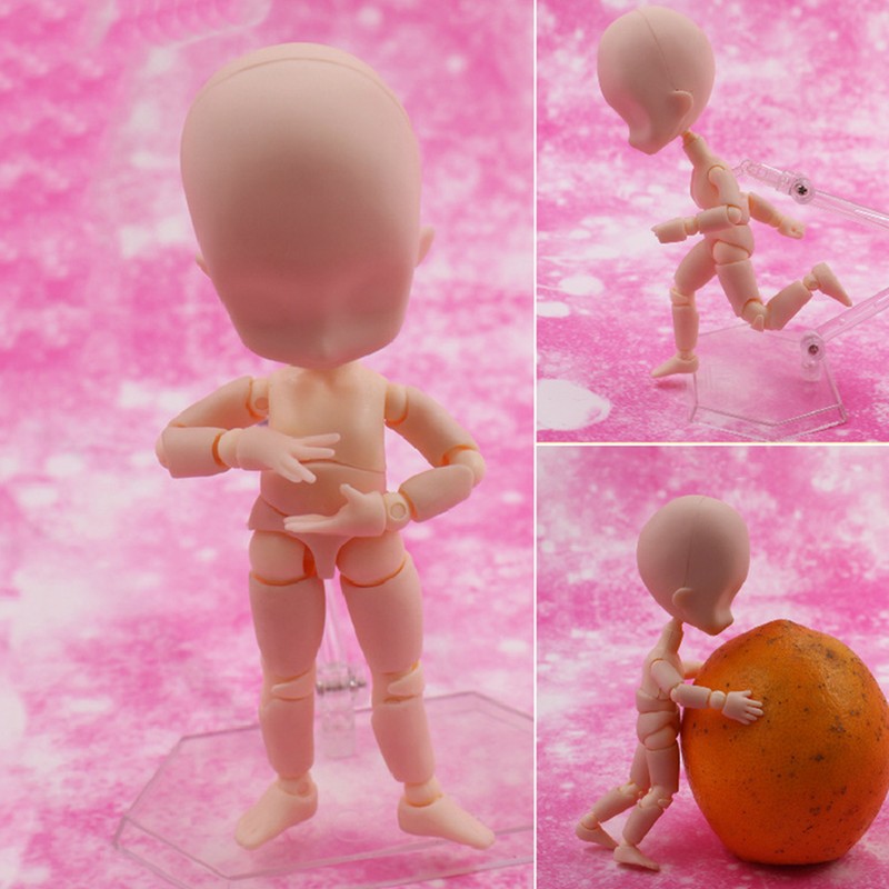 PVC Children Sketch Dolls Q Version Flesh Mini Joint Model