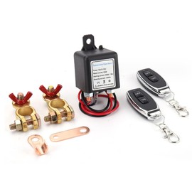 Fydun Interruptor de Desconexión de Batería de Coche, Interruptor de Interrupción de Corte de Energía Remoto Con Terminal de Cobre de Control Remoto Doble Reemplazo Para Automoción(120A)