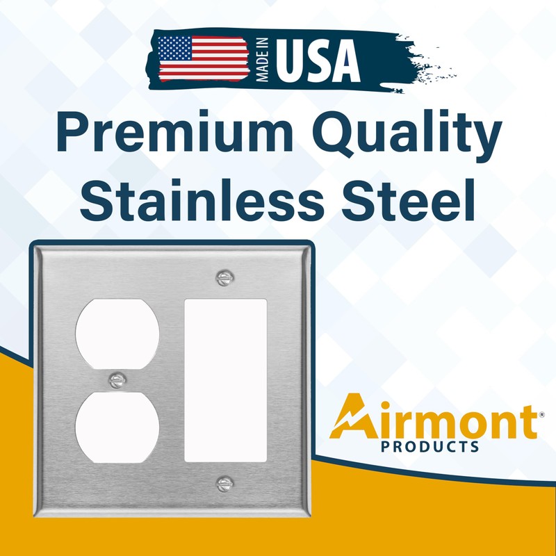 Standard Size Stainless Steel Outlet Covers, Duplex Receptacle and Rocker