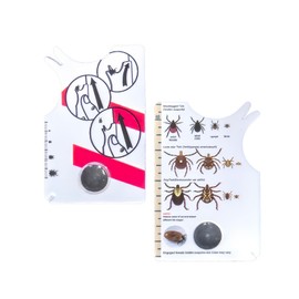 KLINNA 2 Stück Zeckenkarte mit Lupe und Zecken Waagenkarte – Effektive Zeckenfalle für Menschen, Hunde, Katzen zur Schnellen Reinigung, Professionelle Zeckenkarte für Kinder