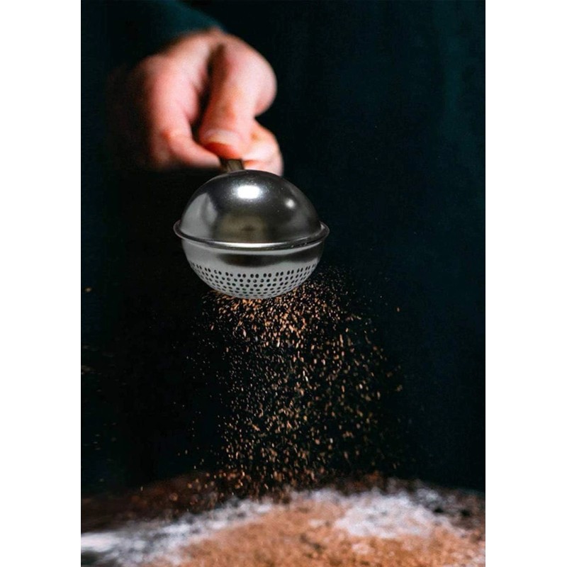 HULISEN Flour Duster for Baking, One-Handed Operation, 304 1, Silver