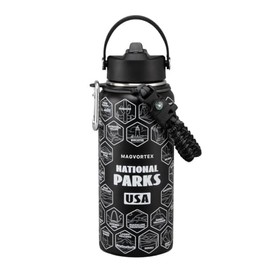 32oz Insulated Water Bottle with Stickers – Stainless Steel Sports Water Bottle with Spout Lid – BPA-Free Insulated Thermos for Cold and Hot Drinks – Large Metal Water Bottle for Gym, Hiking, Camping